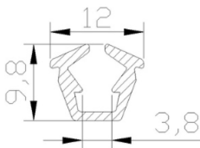 СПУ-35 Уплотнитель глухого остекления, стекло 4 мм